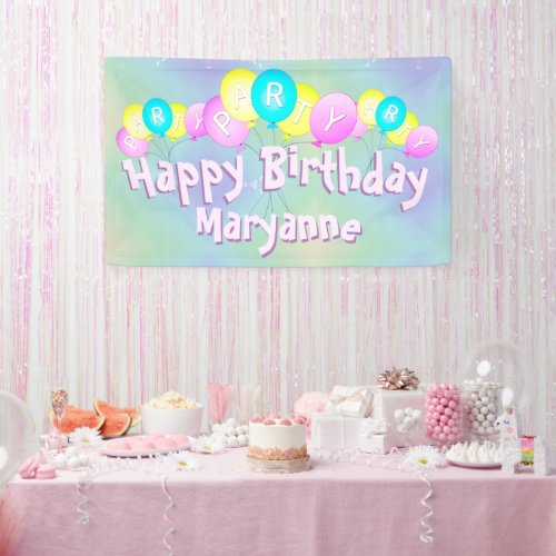 Cool Festive Birthday Balloons Banner