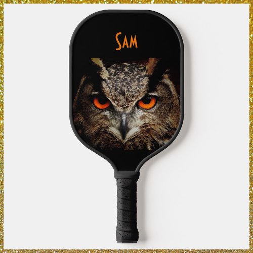 Cool Fierce Owl Black Pickleball Paddle
