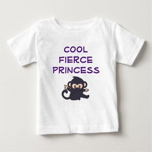 Cool Fierce Princess Funny Cute Ninja Monkey Baby T_Shirt