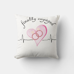 cool finally engaged design throw pillow