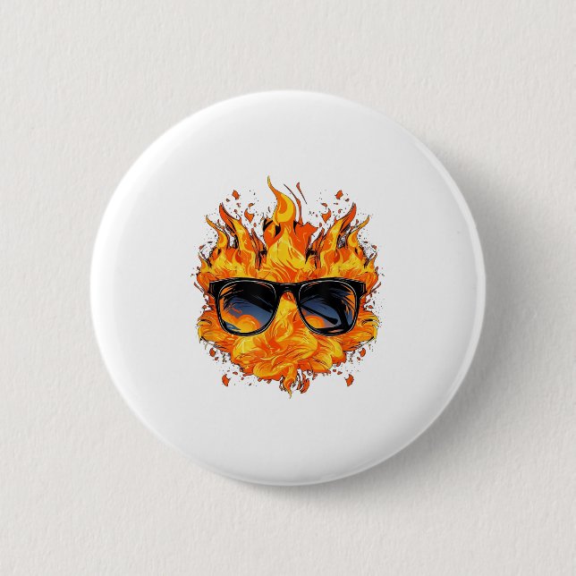 Cool Fire And Flames Gles _1  Button (Front)