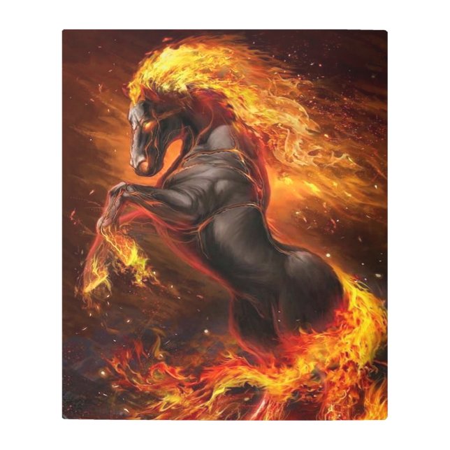  Cool Fire Horse | Perfect gift Metal Print (Front)