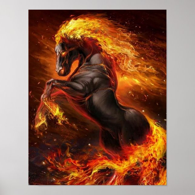  Cool Fire Horse | Perfect gift Poster (Front)