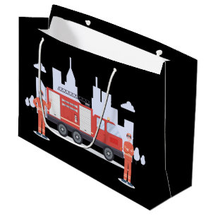 cool firefighter work party large gift bag