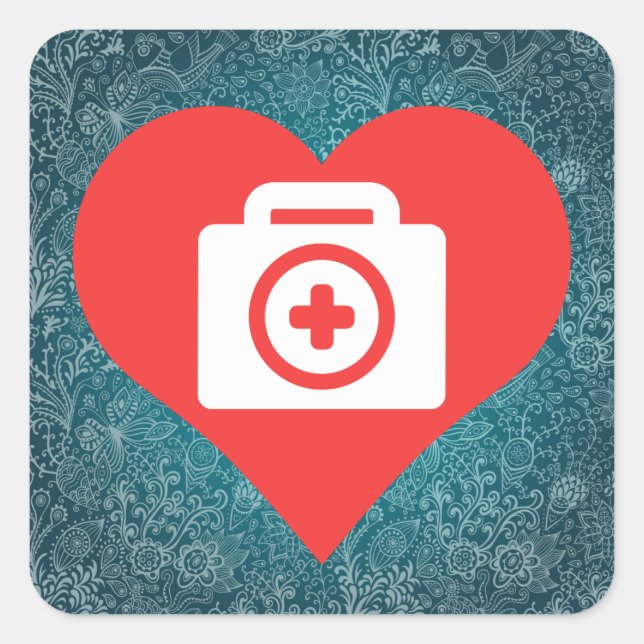 Cool First Aid Kits Picto Square Sticker (Front)