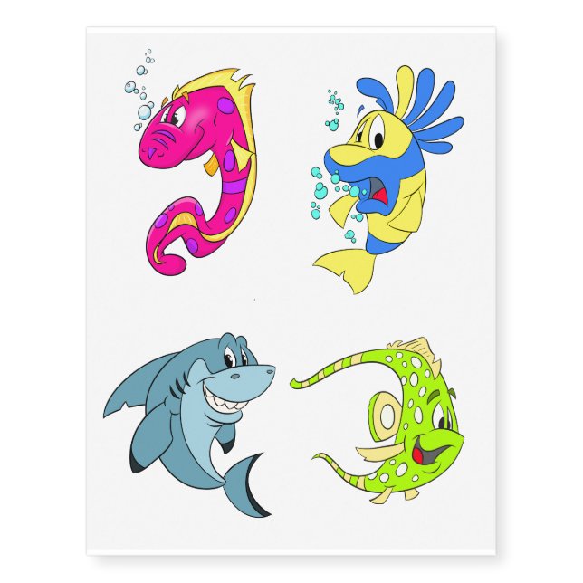 Cool fish cartoon tattoos (Front)