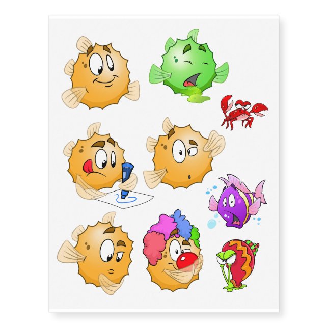 Cool fish cartoon tattoos (Front)