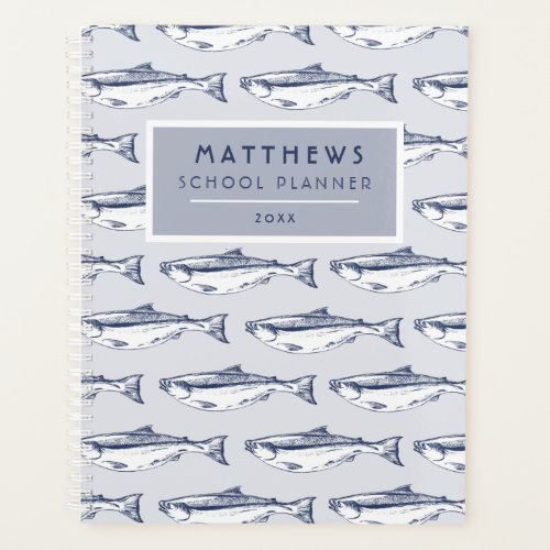 Cool Fish Pattern Personalized School Planner