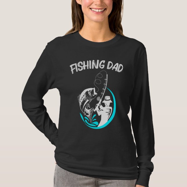 Cool Fishing Art For Men Dad Fishermen Fish Hook B T-Shirt (Front)