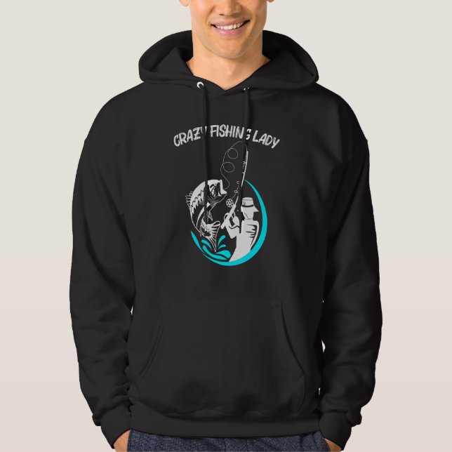 Cool Fishing Art For Women Mom Fishermen Fish Hook Hoodie (Front)