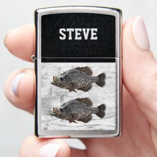 Cool Fishing Name Crappie Fish Name Rugged Zippo Lighter