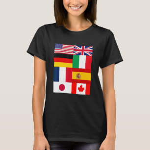 Cool Flags of The World Illustration Graphic Desi T-Shirt