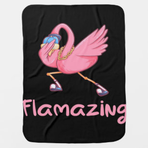 Cool Flamazing Dabbing Flamingo Baby Blanket