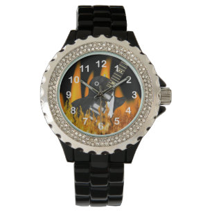 Cool Flame Guitar Numbered Wrist Watch