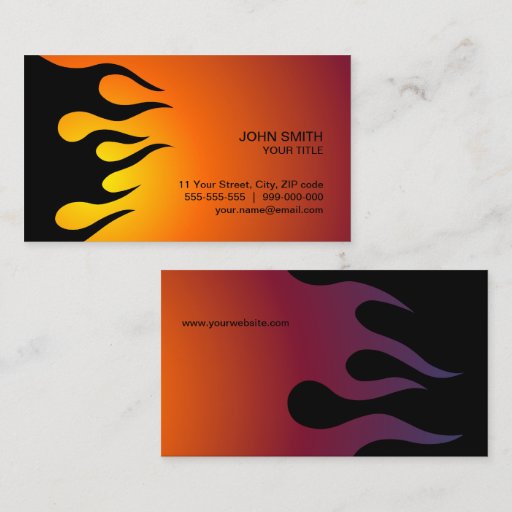 Customizable Cool Flame business card