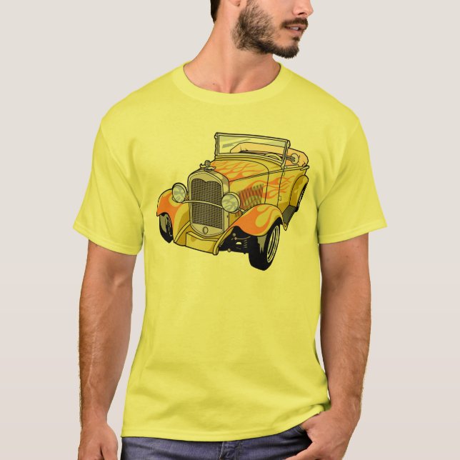 Cool Flamed Street Rod T-Shirt (Front)
