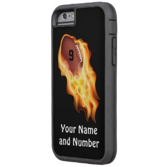 Cool Flaming Personalized Football iPhone 6 Case
