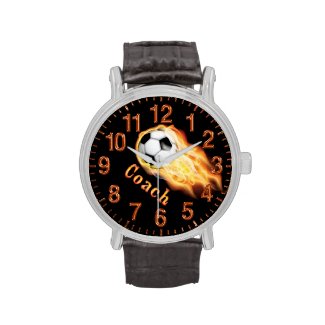 Cool Flaming Soccer Watches for COACHES