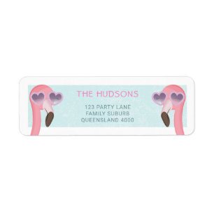 Cool Flamingo Wearing Sunglasses Label