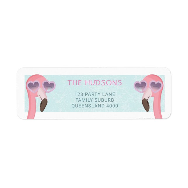 Cool Flamingo Wearing Sunglasses Label (Front)