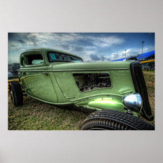 Cool Flathead Hot Rod in HDR Poster