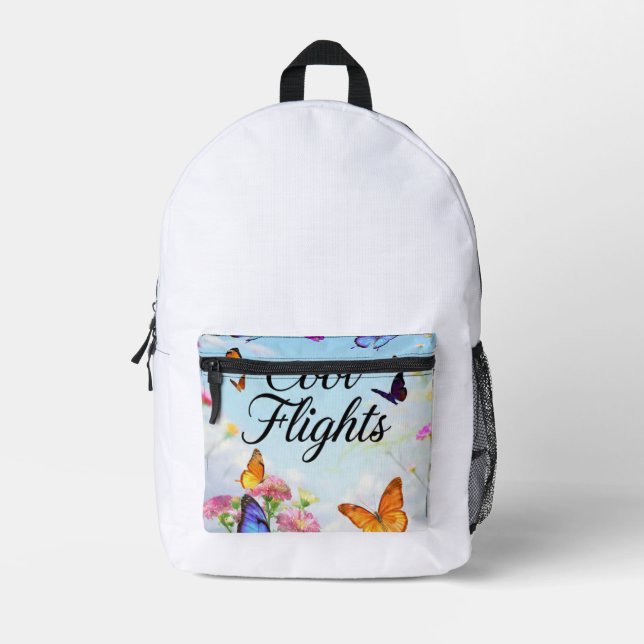 Cool Flights Butterfly Printed Backpack (Front)