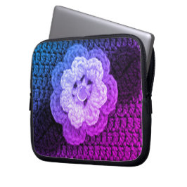 Cool Floral Artisan Crochet Print Electronics Bag