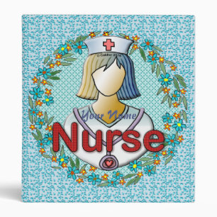 Cool floral nurse 3 ring binder