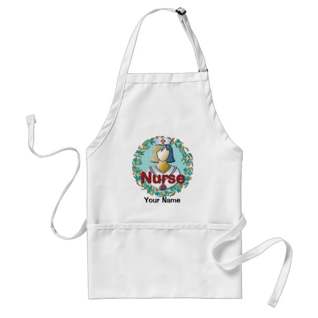 Cool floral nurse  adult apron (Front)