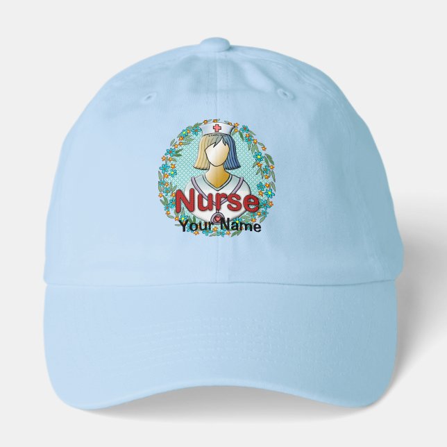 Cool floral nurse  hat (Front)