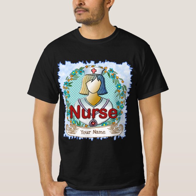 Cool floral nurse  T-Shirt (Front)