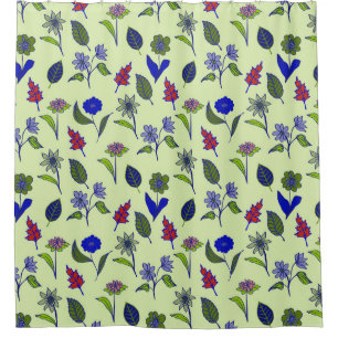 Cool Floral Pattern Shower Curtain