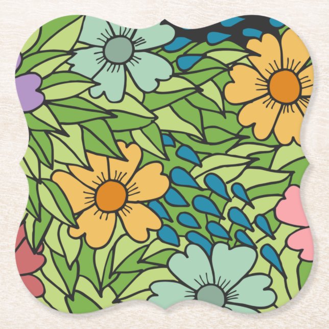 Cool floral pattern-SPRING  Paper Coaster (Front)