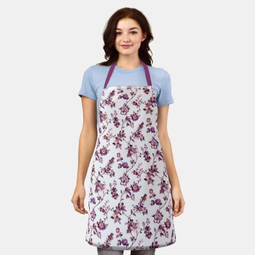 Cool Floral Pink Magenta Flowers Chef Baker Womens Apron