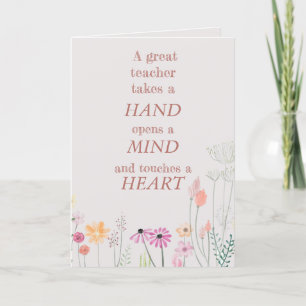 Cool Floral Pink Teacher Quote We Love You Thank You Card