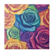 Cool Floral Rose Ceramic Tiles For Bathroom Floor