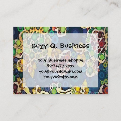 Customizable Cool Flower Mosaic Concentric Circles Art Design Business Card Templates