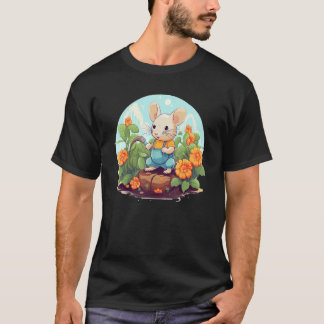 Cool Flowers Time for gardening and Animals Lovers T-Shirt