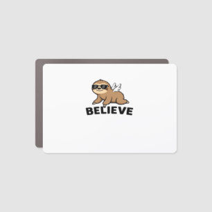 Cool Flying Sloth Believe Funny Motivational Desig Car Magnet