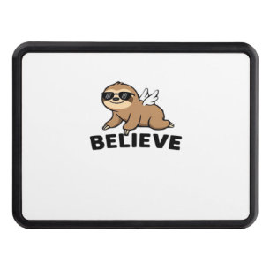 Cool Flying Sloth Believe Funny Motivational Desig Hitch Cover