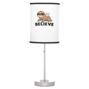 Cool Flying Sloth Believe Funny Motivational Desig Table Lamp