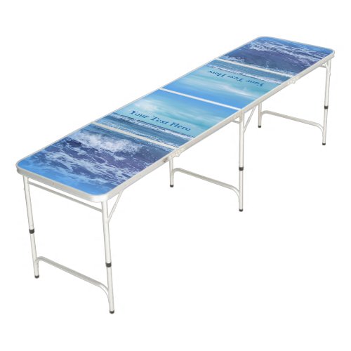 Cool Foamy Blue Ocean White Waves Blue sky Beer Pong Table