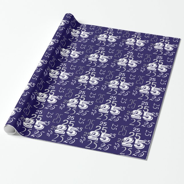 Cool Fonts Numbers Personalized Wrapping Paper (Unrolled)