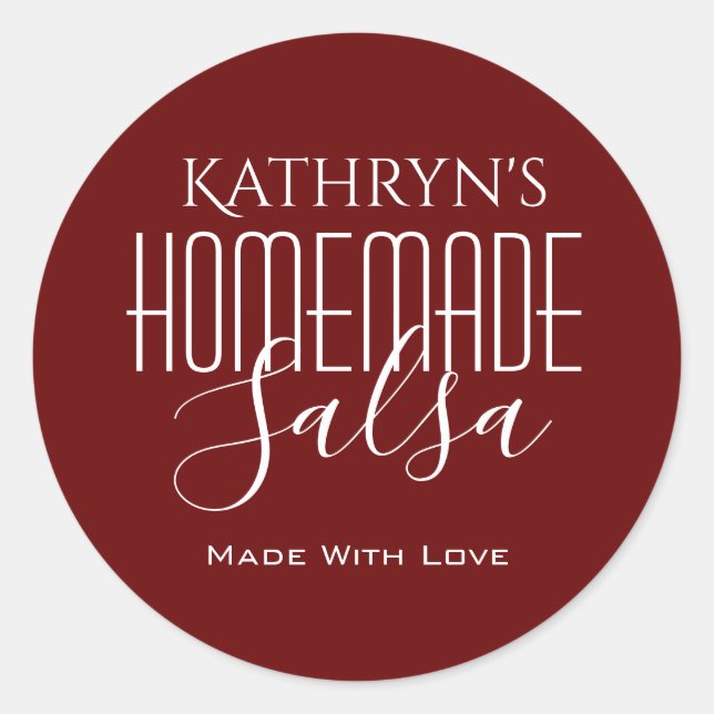 Cool Fonts Personalized "Homemade" Label (Front)