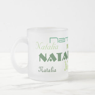 Cool Fonts Your Name Personalized Frosted Glass Coffee Mug