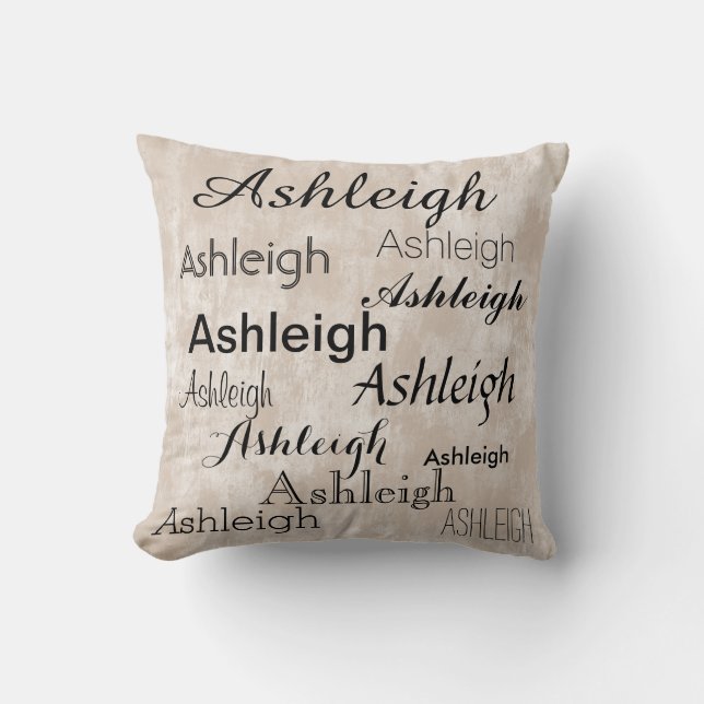 Cool Fonts Your Name Personalized Throw Pillow (Front)