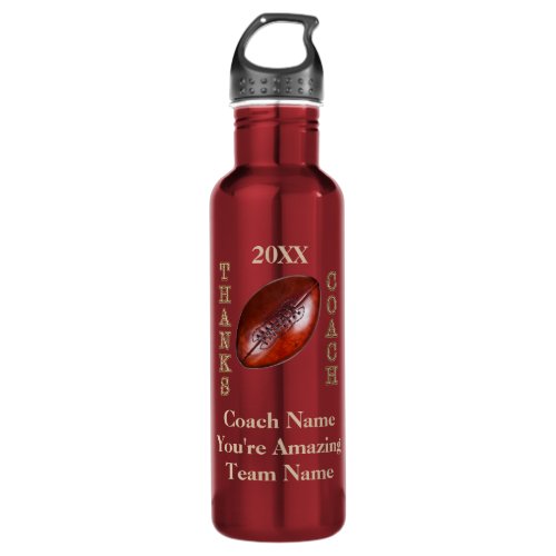 Cool Football Coach Gift Ideas PERSONALIZED Stainless Steel Water Bottle