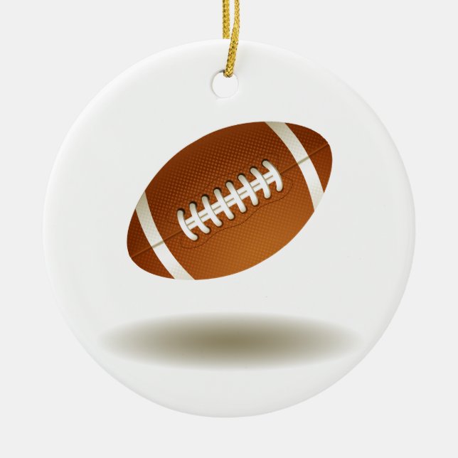 Cool Football Emblem Ceramic Ornament (Front)