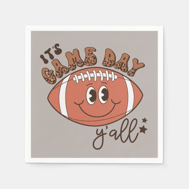 cool football game Day word art sports  Napkins (Front)