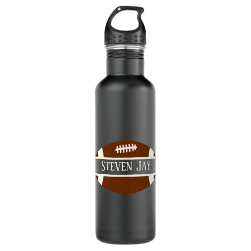 cool football sports add name stainless steel water bottle